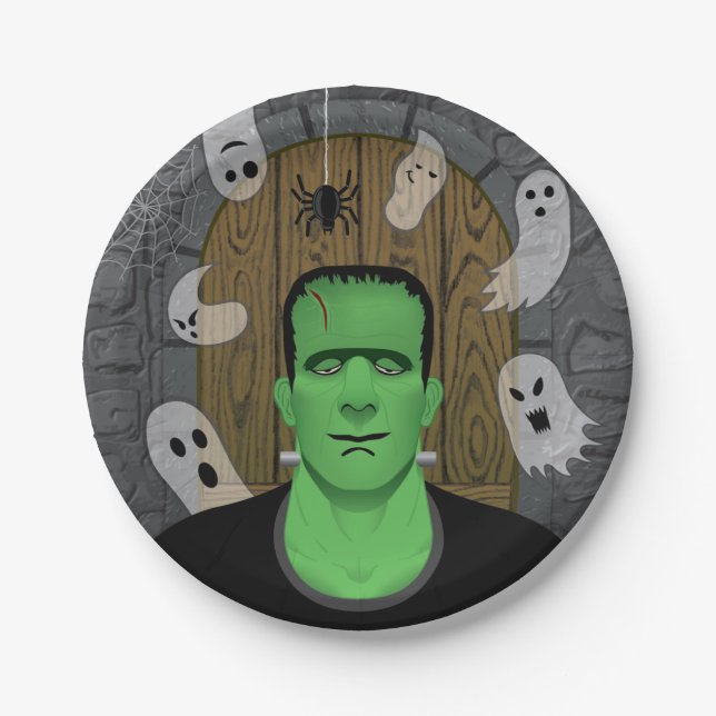 Frankenstein & Ghosts Paper Plates (Front)