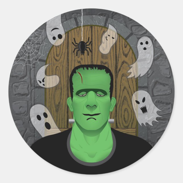 Frankenstein & Ghosts Sticker (Front)