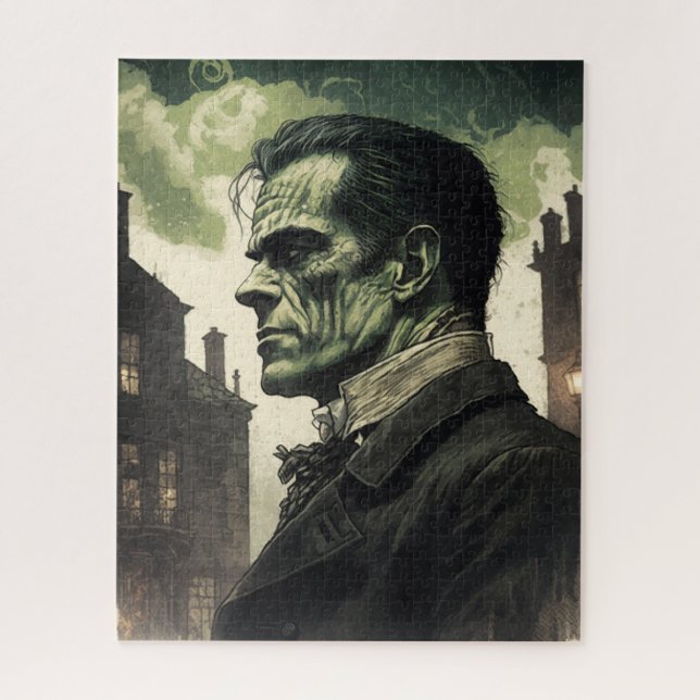 Frankenstein, Gothic Literature Book Lover, Reader Jigsaw Puzzle (Vertical)