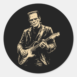 Frankenstein Guitar Classic Round Sticker