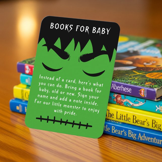 Frankenstein Halloween Baby Shower Book Request Enclosure Card (Frankenstein Halloween Baby Shower Book Request Enclosure Card
)