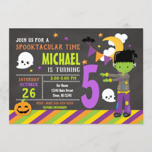Frankenstein Halloween Birthday Invitation