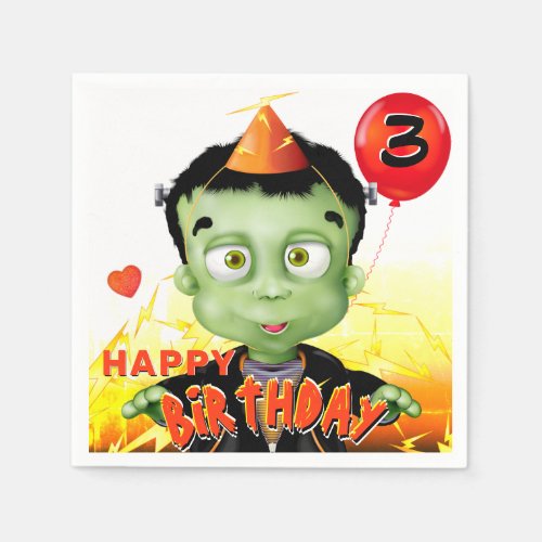 Frankenstein Halloween Birthday Napkins