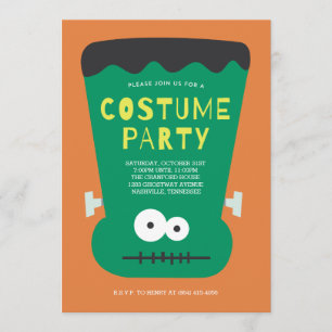 Frankenstein Halloween Costume Party Invitation