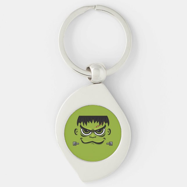 Frankenstein Halloween Face Keychain (Front)