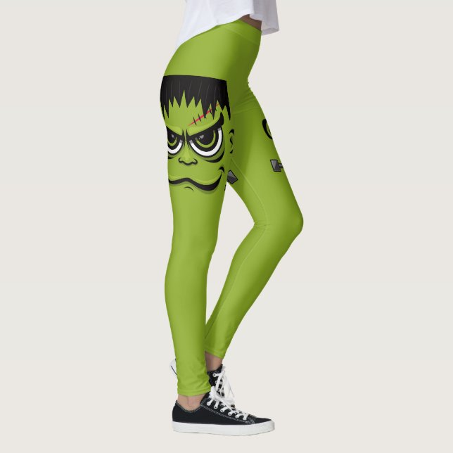 Frankenstein Halloween Face Leggings (Right)