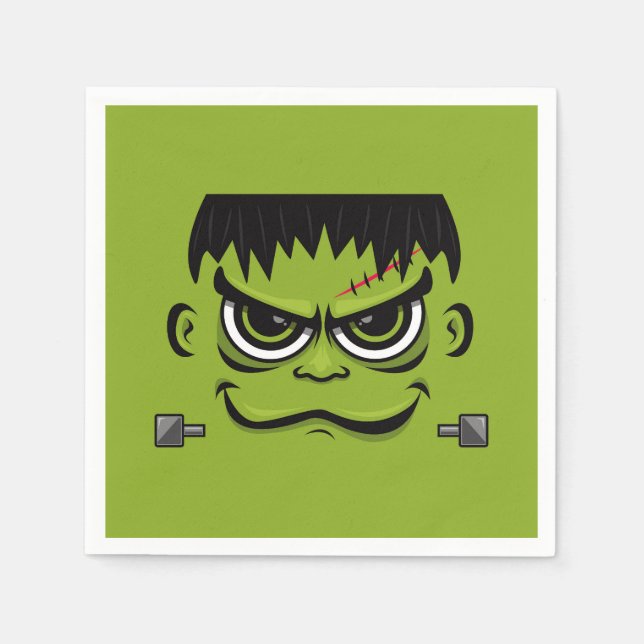 Frankenstein Halloween Face Napkins (Front)