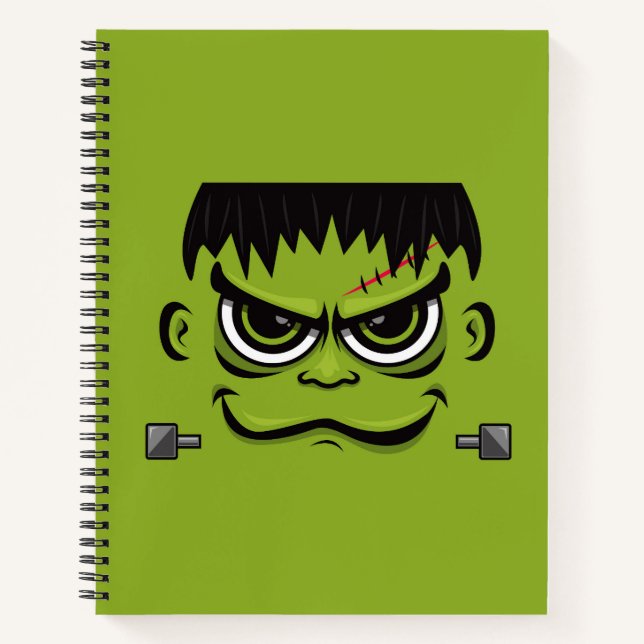 Frankenstein Halloween Face Notebook (Front)