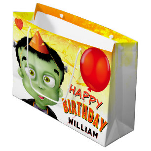 Frankenstein Halloween Kids Birthday Large Gift Bag