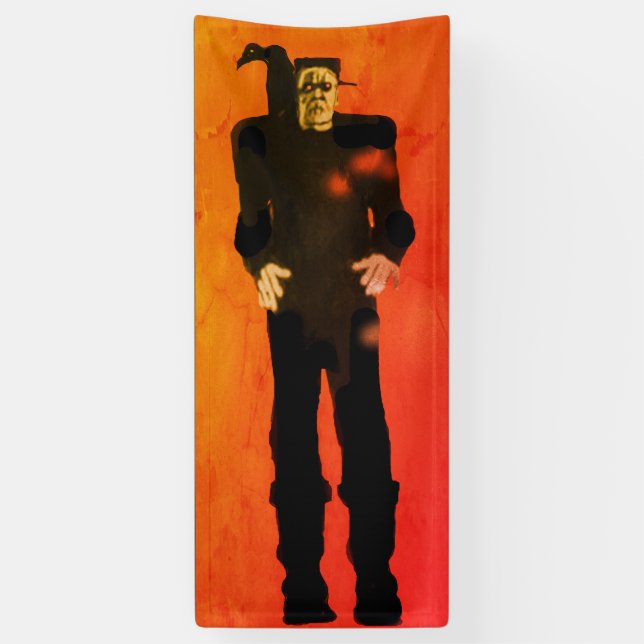 Frankenstein Halloween Party Art Tall Scary Banner (Vertical)
