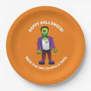 Frankenstein Halloween Party Paper Plates