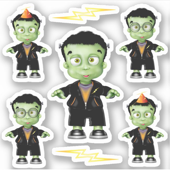 Frankenstein Halloween Sticker (Front)