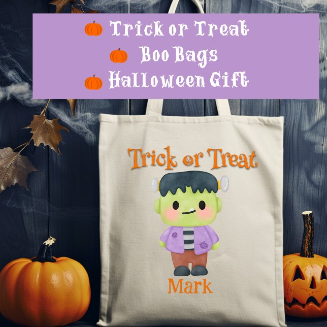 Frankenstein Halloween Trick or Treat  Tote Bag (Creator Uploaded)