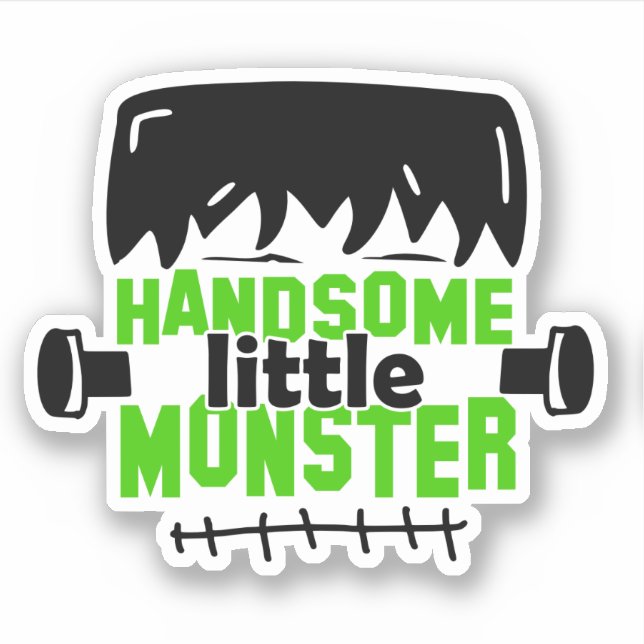 Frankenstein Handsome Little Monster | Halloween Sticker (Front)