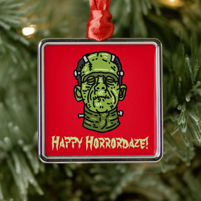 Frankenstein Horror Metal Ornament (Tree)
