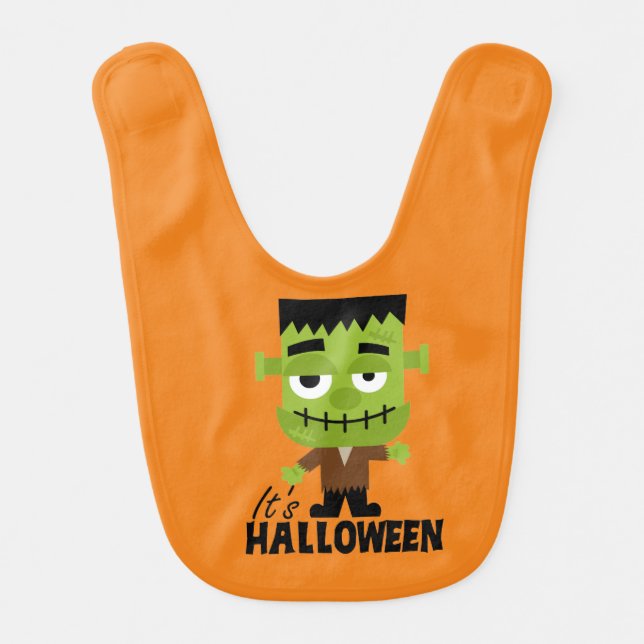 Frankenstein It's Halloween Baby Bib (Front)