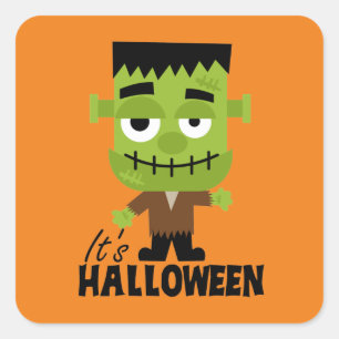 Frankenstein It's Halloween Square Sticker
