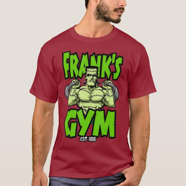 Frankenstein Kettlebell Fitness Gym Halloween T-Shirt (Front)