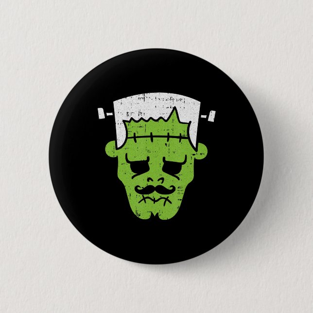 Frankenstein Lazy Halloween Costume Horror Movie M Button (Front)