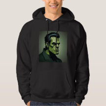 frankenstein mens black hoodie