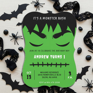 Frankenstein Monster Bash Halloween Birthday Party Invitation