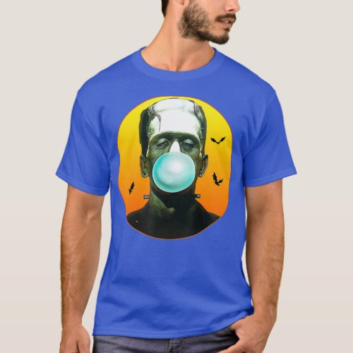 Frankenstein Monster Blowing Bubbles  Funny T_Shirt