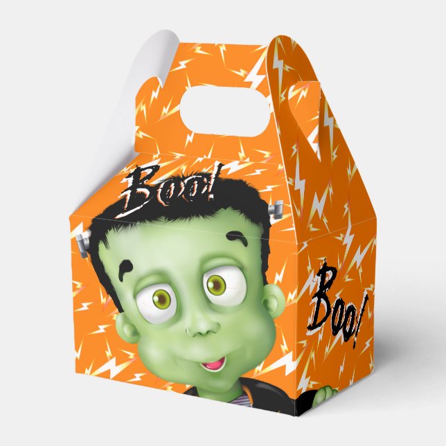 Frankenstein Monster Boo Halloween Party Favor Boxes (Front Side)