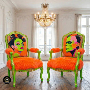 Frankenstein Monster Bride Neon Pop Art Decoupage Tissue Paper