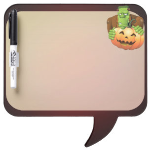 Frankenstein Monster Cartoon with Pumpkin Dry Erase Board