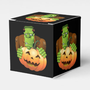 Frankenstein Monster Cartoon with Pumpkin Favor Boxes