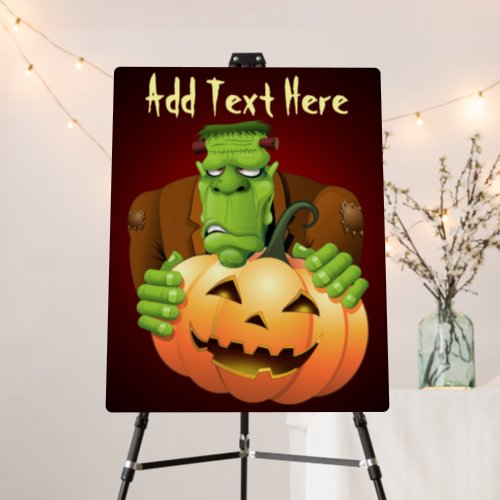 Frankenstein Monster Cartoon with Pumpkin Foam Board