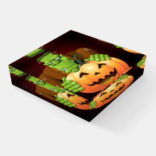 Frankenstein Monster Cartoon with Pumpkin Paperweight