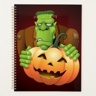 Frankenstein Monster Cartoon with Pumpkin Planner