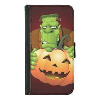 Frankenstein Monster Cartoon with Pumpkin Samsung Galaxy S5 Wallet Case