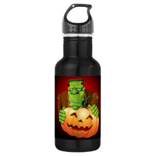 Frankenstein Monster Cartoon with Pumpkin Stainless Steel Water Bottle
