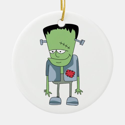 Frankenstein monster ceramic ornament