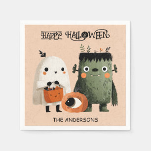 Frankenstein Monster& Ghost Spooky Cute Halloween Napkins
