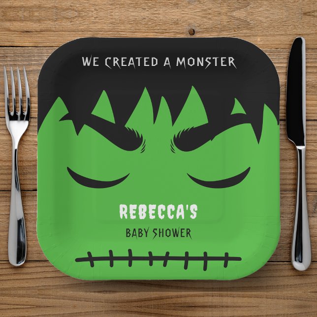 Frankenstein Monster Halloween Baby Shower Paper Plates (Frankenstein Monster Halloween Baby Shower Paper Plates
)