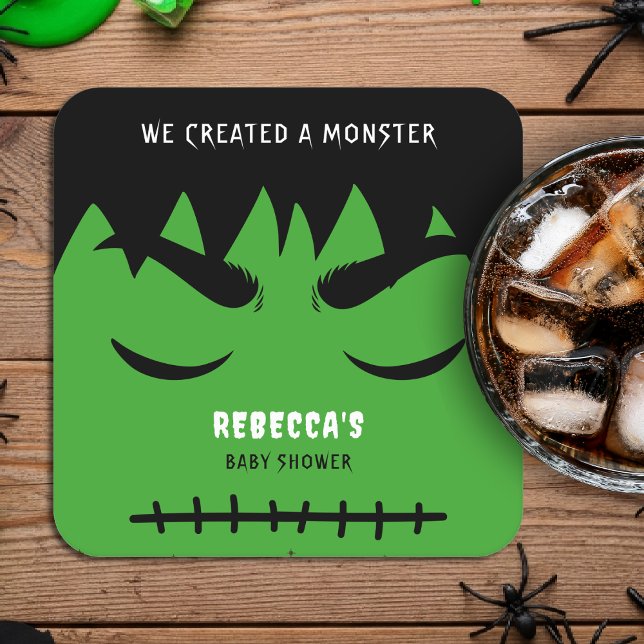 Frankenstein Monster Halloween Baby Shower Square Paper Coaster (Frankenstein Monster Halloween Baby Shower Square Paper Coaster
)