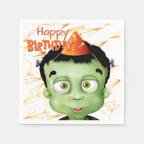 Frankenstein Monster Halloween Birthday Napkins