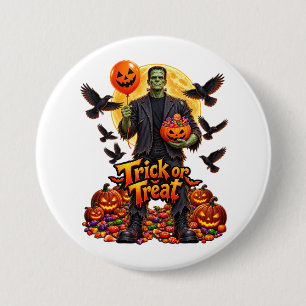 Frankenstein monster Halloween Button