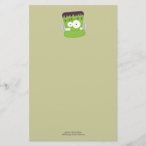 Frankenstein Monster  Halloween Note Paper