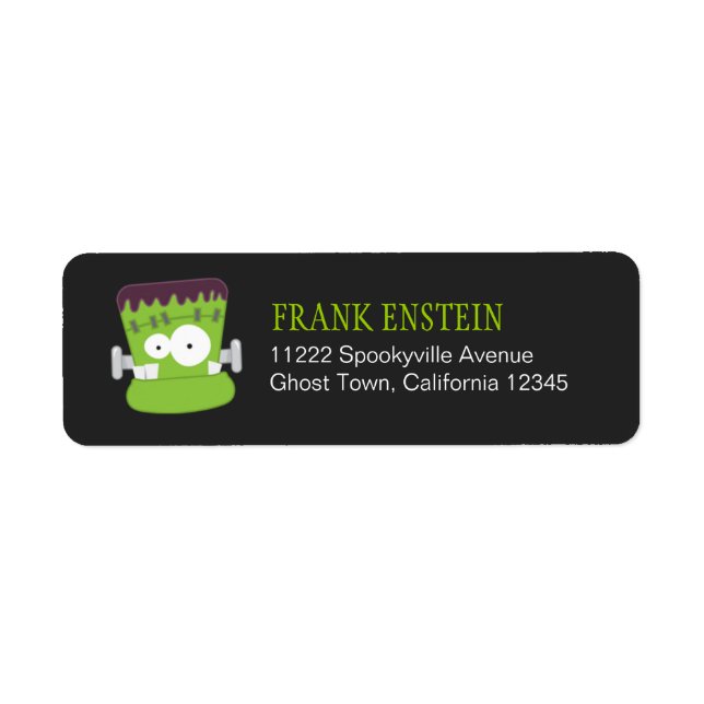 Frankenstein Monster Halloween Return Address Labe Label (Front)