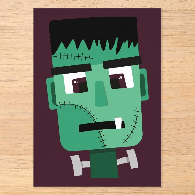 Frankenstein Monster Illustration Acrylic Invitations (Front)