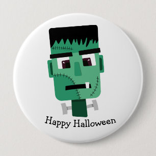 Frankenstein Monster Illustration Button