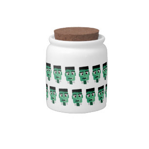 Frankenstein Monster Illustration Candy Jar