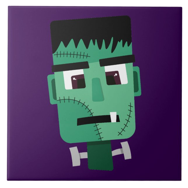 Frankenstein Monster Illustration Ceramic Tile (Front)