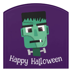 Frankenstein Monster Illustration Door Sign