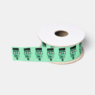 Frankenstein Monster Illustration Grosgrain Ribbon