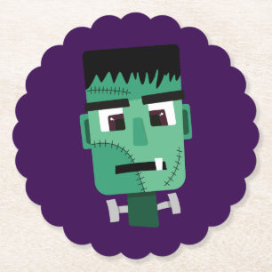 Frankenstein Monster Illustration Paper Coaster